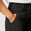 Essential Pants Tapered Black Silver Pinstripe