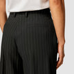 Essential Pants Wide Black Silver Pinstripe