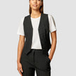 Essential Vest Short Black Silver Pinstripe