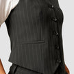 Essential Vest Short Black Silver Pinstripe