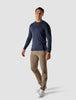 Fine Knit V-neck Navy