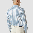 Lightweight Classic Shirt Bold Stripes Light Blue Slim