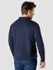 Silk / Cotton Long Sleeve Polo Navy