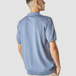 Silk / Cotton Short Sleeve Polo Cloud Blue