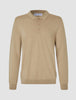 Premium Merino Long Sleeve Polo Sahara