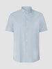 Short-Sleeved Tech Linen Shirt Sea Blue