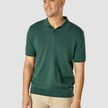 Silk / Cotton Short Sleeve Polo Forest Green