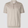 Silk / Cotton Short Sleeve Polo Light Grey