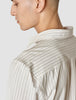 Tech Linen Casual Shirt Tan Pinstripe