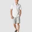 Tech Linen Bowling Short Sleeve Shirt Pure White