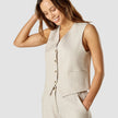 Linen Vest Sandshell