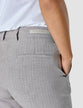 Essential Pants Straight Light Grey Pinstriped
