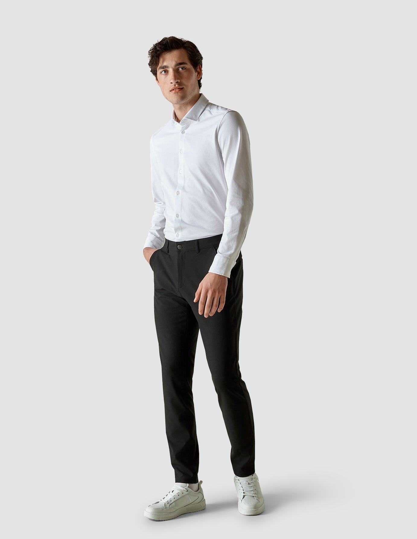 Slim Fit Corduroy Pants - White - Men | H&M US