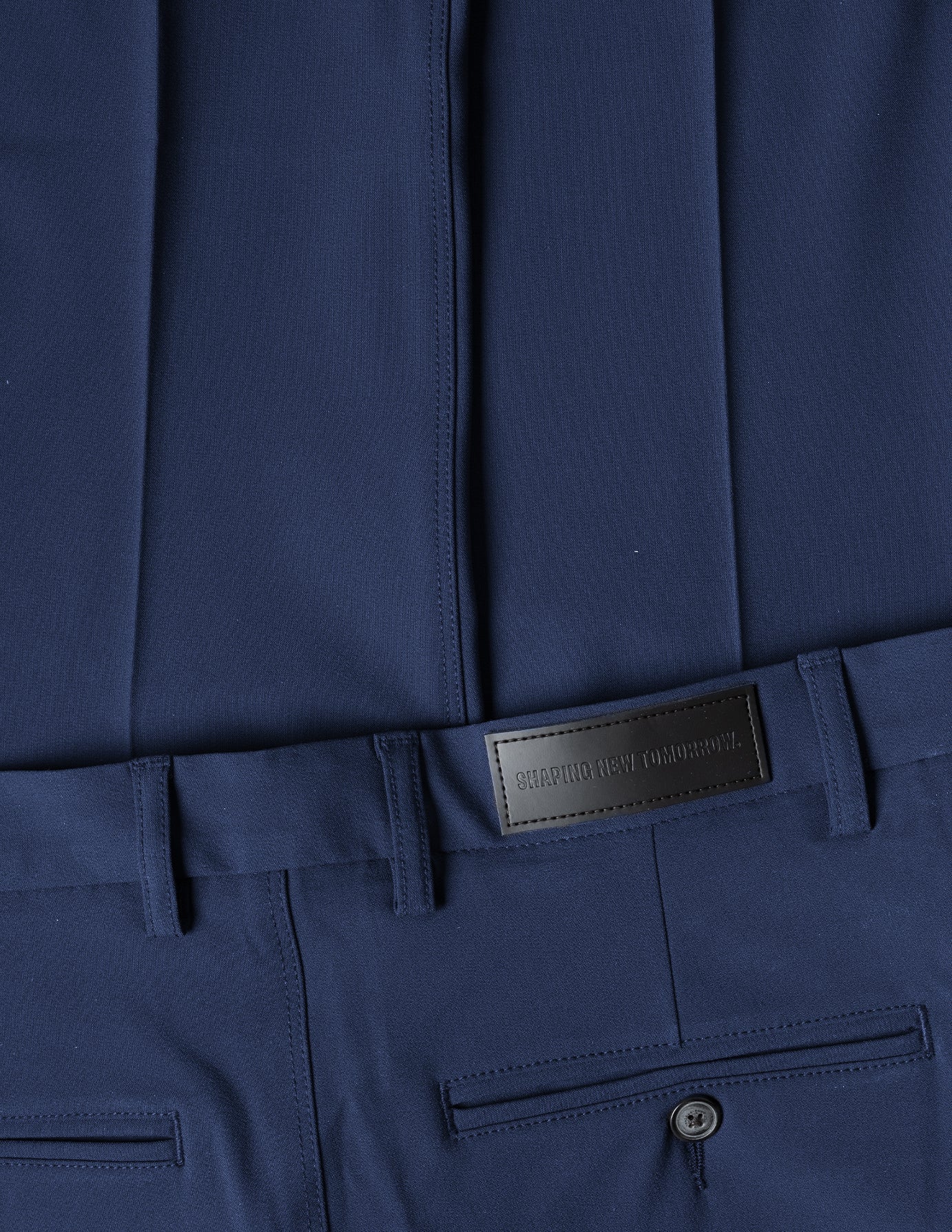 Stvdio Blue Textured Performance Trousers | Jeff Banks Online