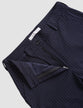 Essential Pants Straight Navy Pinstriped